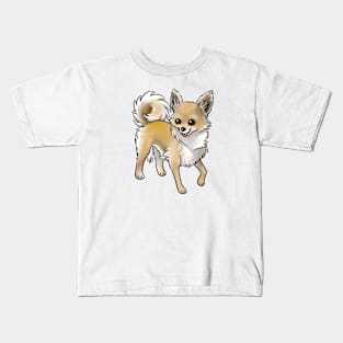 Dog - Chihuahua - Long Haired - Fawn Kids T-Shirt